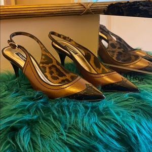 Dolce & Gabbana brown and black leather shoes